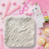 Assiettes En Carton Texture ivoire Abstraite (Fête)