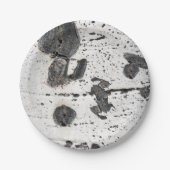 Assiettes En Carton Texture naturelle Blanc Quaking Aspen Bark Photo (Devant)