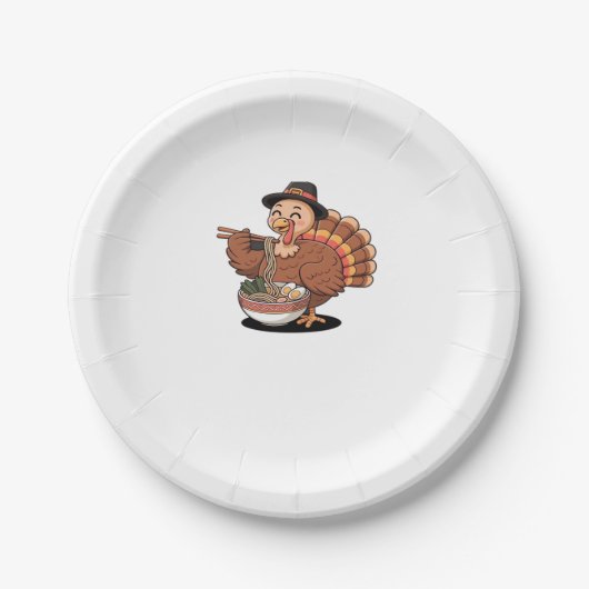 Assiettes En Carton thaiksgiving turkey eats ramen Oversize T-shirt (Devant)