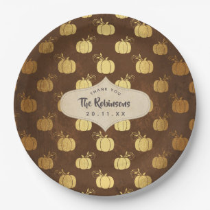 Assiettes En Carton Thankesgiving Gold Foil