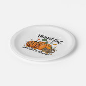 Assiettes En Carton Thankful Pumpkin Grateful And Blessed (Angle)