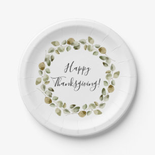 Assiettes En Carton Thankgiving Eucalyptus Wreath