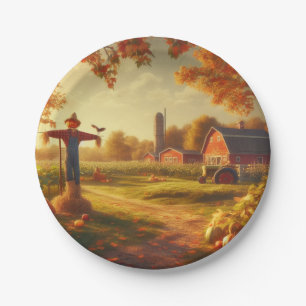 Assiettes En Carton Thanksgiving/Automne/Automne/Automne sur la ferme