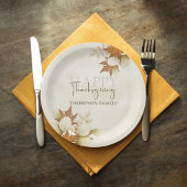 Assiettes En Carton Thanksgiving Automne Automne Végétation Élégante F
