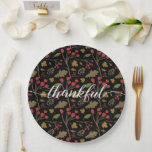 Assiettes En Carton Thanksgiving Automne Feuilles Thanksgiving Script<br><div class="desc">Présentation des feuilles d'automne Thanksgiving Thankful Script Plaques de papier! Ces assiettes sont l'ajout parfait à votre rassemblement de Thanksgiving lorsque vous avez besoin de vaisselle supplémentaire. Découvrez l'esprit d'automne avec ces belles assiettes sur le thème de l'automne, avec des feuilles d'automne éclatantes et des feuillages dans les tons verts,...</div>