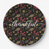 Assiettes En Carton Thanksgiving Automne Feuilles Thanksgiving Script (Devant)
