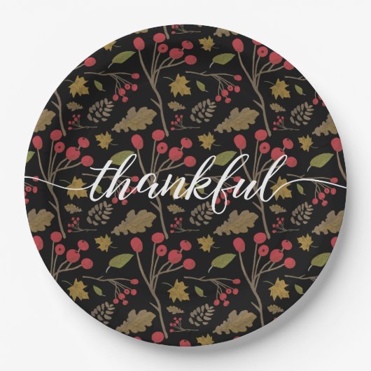Assiettes En Carton Thanksgiving Automne Feuilles Thanksgiving Script (Devant)