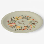 Assiettes En Carton Thanksgiving Automne Feuilles Wreath Papier Plaque (Angle)