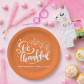 Assiettes En Carton Thanksgiving Be Thanksgiving Script Harvest Orange (Fête)