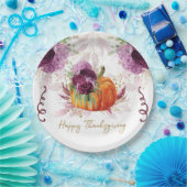 Assiettes En Carton Thanksgiving Citrouille Bourgogne détails (Fête)