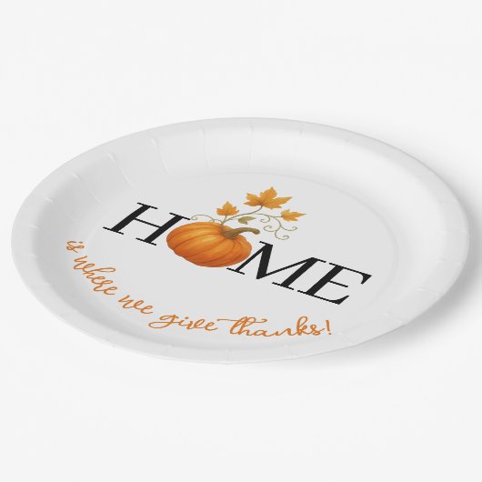 Assiettes En Carton Thanksgiving Citrouille Home Où nous donnons des r (Angle)