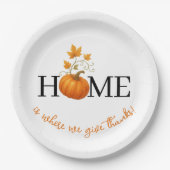 Assiettes En Carton Thanksgiving Citrouille Home Où nous donnons des r (Devant)