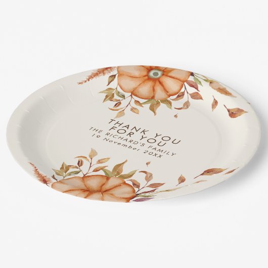 Assiettes En Carton Thanksgiving Dîner Invitation Boho Theme (Angle)