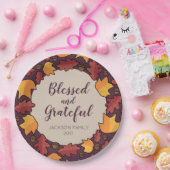 Assiettes En Carton Thanksgiving Fall Leaves Blesseful (Fête)
