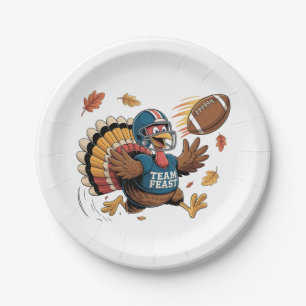Assiettes En Carton Thanksgiving Football Turquie Imaginaire Football