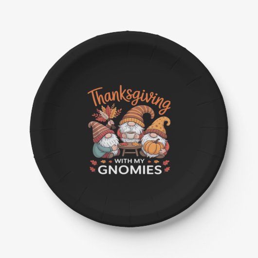Assiettes En Carton Thanksgiving Gnome Fall Leopard Turkey Essentiel T (Devant)