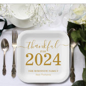 Assiettes En Carton Thanksgiving Gold Script Moderne