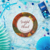 Assiettes En Carton Thanksgiving Grateful & Blesseful Nom Personnalisé (Fête)