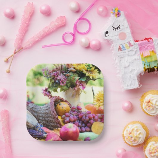 Assiettes En Carton Thanksgiving Holiday Autumn Harvest Table (Fête)