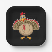 Assiettes En Carton Thanksgiving Leopard Turquie Thanksgiving automne (Recto)