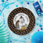 Assiettes En Carton Thanksgiving Old English Sheepdog (Gris 1) Fun (Fête)