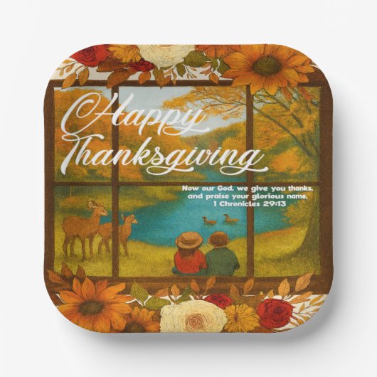 Assiettes En Carton Thanksgiving Paper Plate (Recto)
