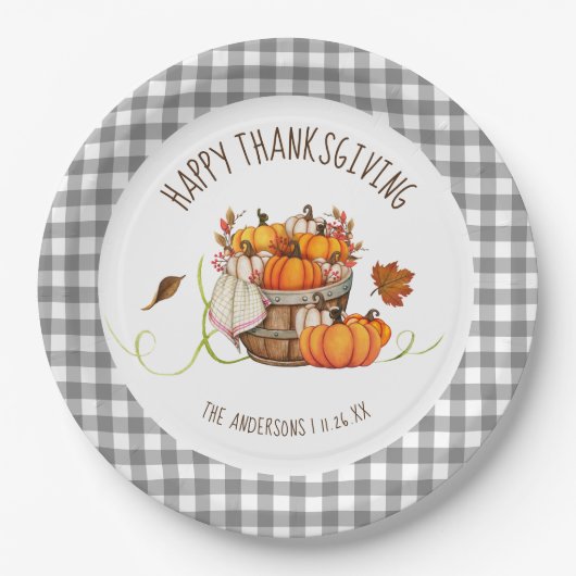Assiettes En Carton Thanksgiving Paper Plates (Devant)