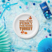 Assiettes En Carton Thanksgiving PERKY POUR TURKEY Plaid (Fête)