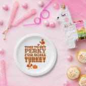Assiettes En Carton Thanksgiving PERKY POUR TURKEY Plaid (Fête)