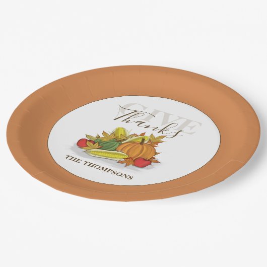 Assiettes En Carton Thanksgiving Remercier La verdure (Angle)