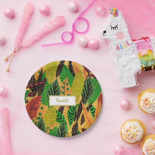 Assiettes En Carton Thanksgiving Russe automne feuille automne automne (Fête)