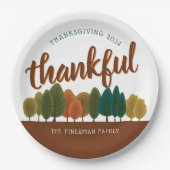 Assiettes En Carton Thanksgiving Script Thanksgiving Automne personnal (Devant)