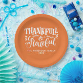 Assiettes En Carton Thanksgiving Thankful & Grateful Fall Harvest (Fête)