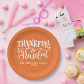Assiettes En Carton Thanksgiving Thankful & Grateful Fall Harvest (Fête)