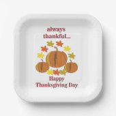 Assiettes En Carton Thanksgiving Thanksgiving Citrouille Automne Thank (Recto)