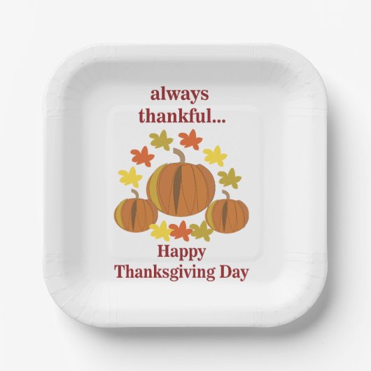 Assiettes En Carton Thanksgiving Thanksgiving Citrouille Automne Thank (Recto)