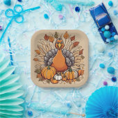 Assiettes En Carton Thanksgiving Turkey Desert Plate (Fête)
