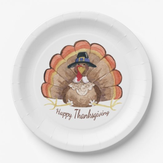 Assiettes En Carton Thanksgiving Turquie (Devant)