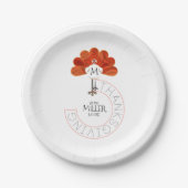 Assiettes En Carton Thanksgiving Turquie (Devant)