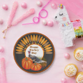 Assiettes En Carton Thanksgiving Turquie avec design Citrouille (Fête)