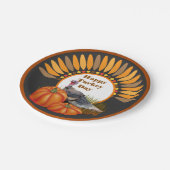 Assiettes En Carton Thanksgiving Turquie avec design Citrouille (Angle)