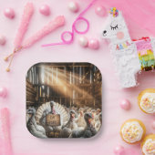 Assiettes En Carton Thanksgiving Turquie avec un signe amusant (Fête)