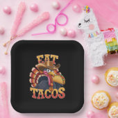 Assiettes En Carton Thanksgiving Turquie Mange Tacos Drôle Mexicain (Fête)