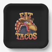 Assiettes En Carton Thanksgiving Turquie Mange Tacos Drôle Mexicain (Recto)