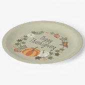 Assiettes En Carton Thanksgiving Wreath avec plaque de papier Citrouil (Angle)