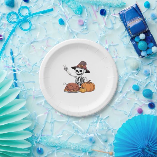 Assiettes En Carton Thanksgiving X-ray Skeleton Funny Rock Hand Fall L (Fête)