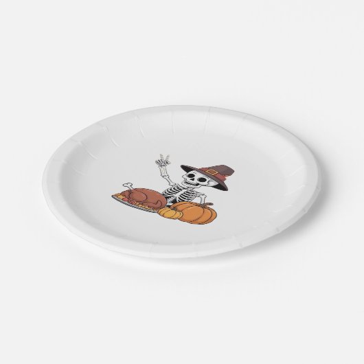 Assiettes En Carton Thanksgiving X-ray Skeleton Funny Rock Hand Fall L (Angle)