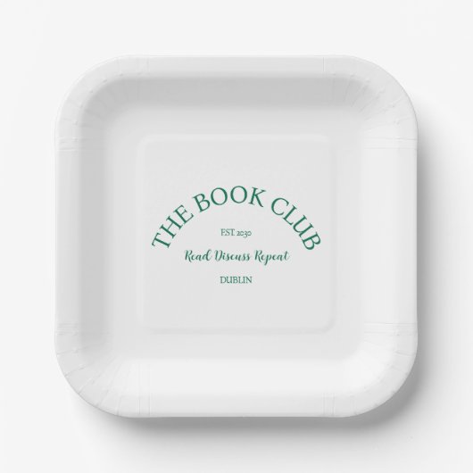 Assiettes En Carton The Book Club Crest Lire Discuter Répéter (Recto)