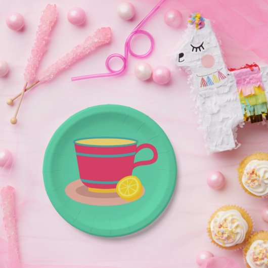 Assiettes En Carton Thé citron pour les amateurs de thé (Fête)
