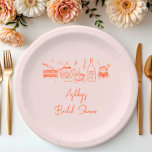 Assiettes En Carton Thé de Fête des mariées Thé Doodé lunaire<br><div class="desc">Plaques de thé de douche nuptiale avec gribouillis</div>